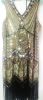 Adult Female Costumes to Hire - GATSBY - Gold & Black sequin dress - (Beige)